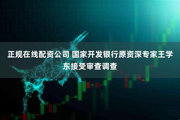 正规在线配资公司 国家开发银行原资深专家王学东接受审查调查